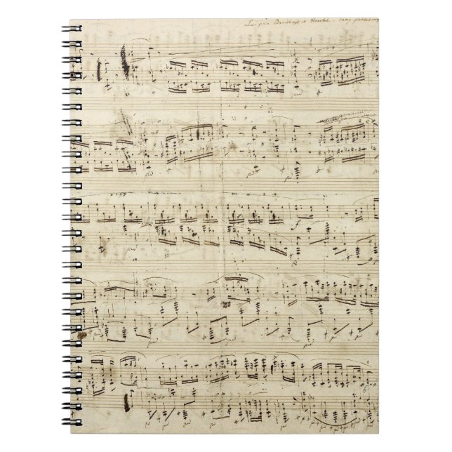 Old Music Notes - Chopin Music Sheet Spiral Notebook (Front)