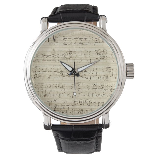 Old Music Notes - Chopin Music Sheet Watch (Front)