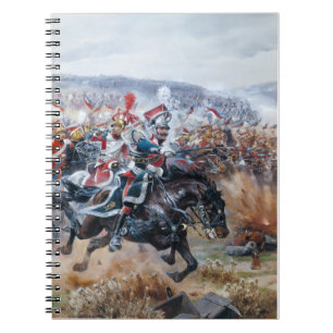 Old Napoleonic battle scene painting Leipzig Notebook