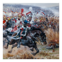 Old Napoleonic battle scene painting Leipzig 