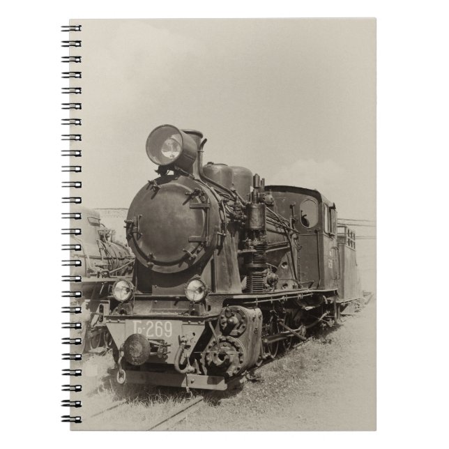 Old narrow-gauge steam engine Gr-269 Spiral Notebook (Front)