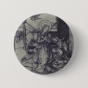 Old Nativity scene og Jesus Christ 6 Cm Round Badge