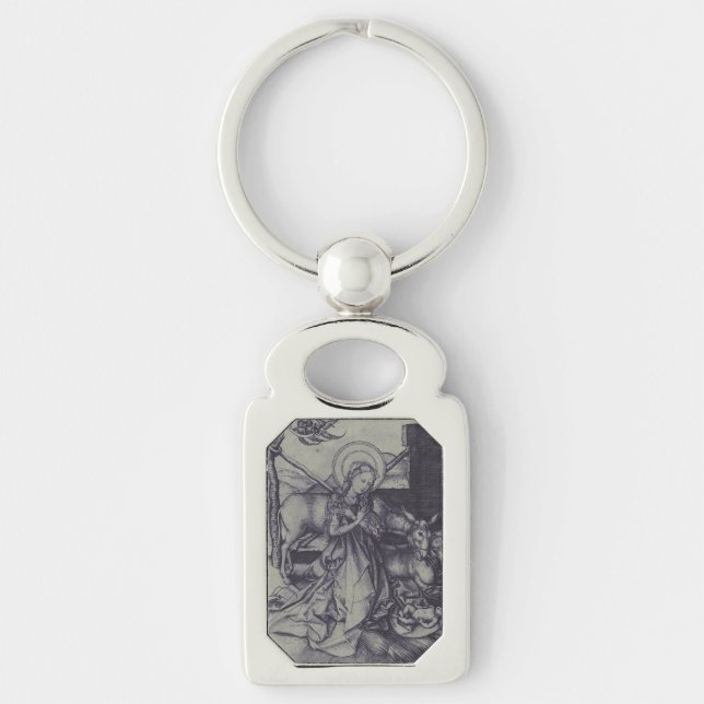 Old Nativity scene og Jesus Christ Key Ring (Front)