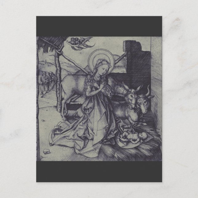 Old Nativity scene og Jesus Christ Postcard (Front)