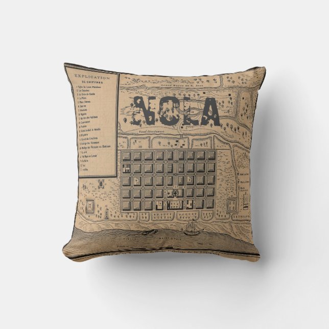 Old New Orleans MAP Cushion (Front)