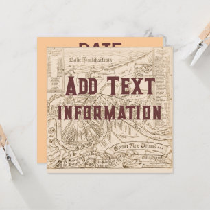Old New Orleans Map edit text, party Invitation