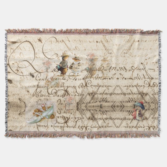 old newspaper (collection) throw blanket (Front)