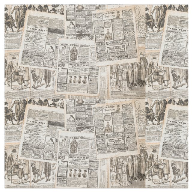 old newspaper fabric (Close Up)