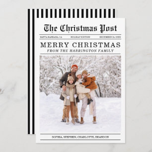 Old Newspaper Style Christmas Greeting Card