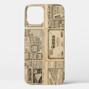 Old newspaper: vintage paper background. iPhone 12 case