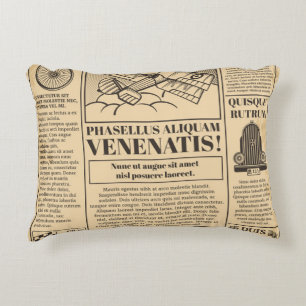 Old newspaper vintage. Retro newsprint with text a Decorative Cushion
