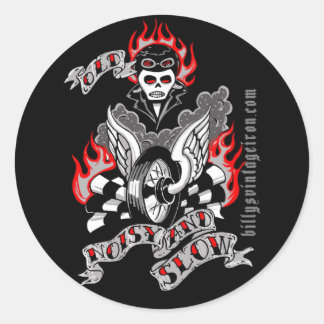 Old, Noisy & Slow (colour) Classic Round Sticker