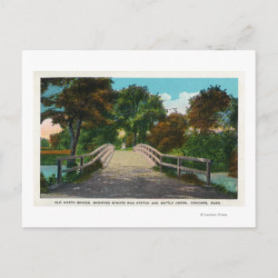 Old North Bridge View of Minute Man Statue # 2 Postcard