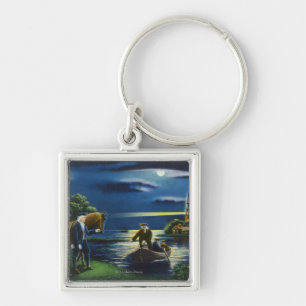 Old North Church Tower Signal Scene Key Ring