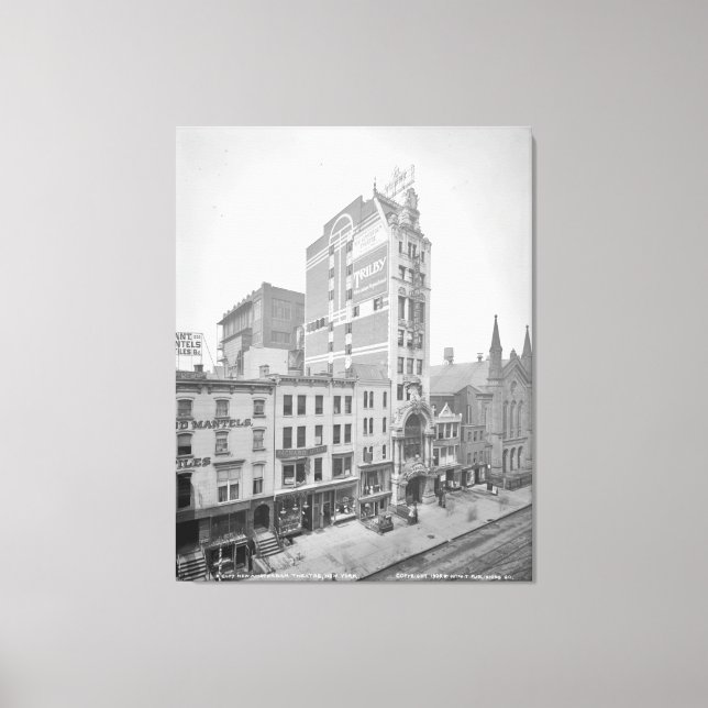 Old NYC New Amsterdam Theatre Photograph (1905) Canvas Print (Front)