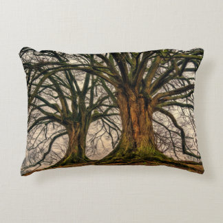 Old Oak Tree in Winter Decorative Cushion