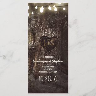 old oak tree rustic wedding programs programme