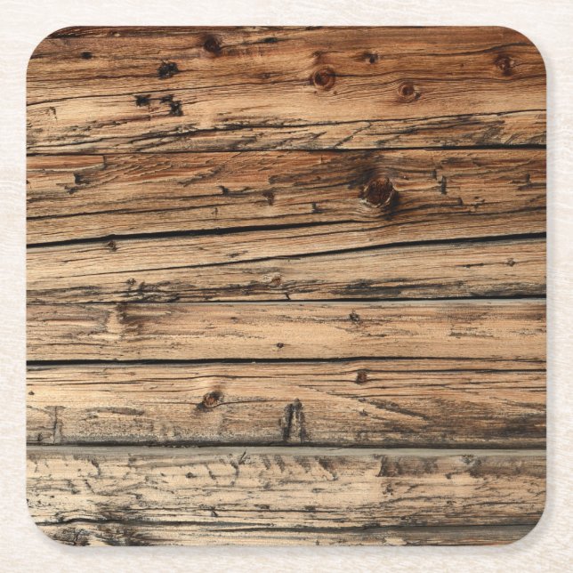 Old oak wood texture background coaster (Front)