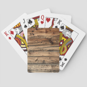 Old oak wood texture background poker deck