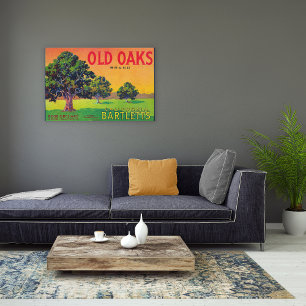 Old Oaks Pear Crate LabelBryte, CA Canvas Print
