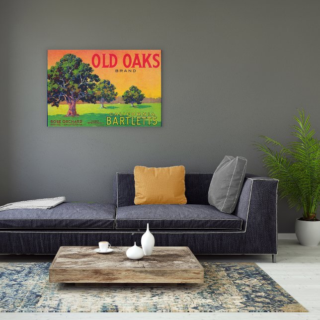 Old Oaks Pear Crate LabelBryte, CA Canvas Print (Creator Uploaded)