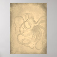 Old octopus | Sea life | Vintage Paper