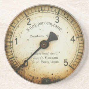old oil pressure gauge / instrument / dial / metre coaster