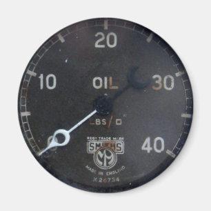 old oil pressure gauge / instrument / dial / metre magnet