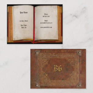 Old Open Book Business Card