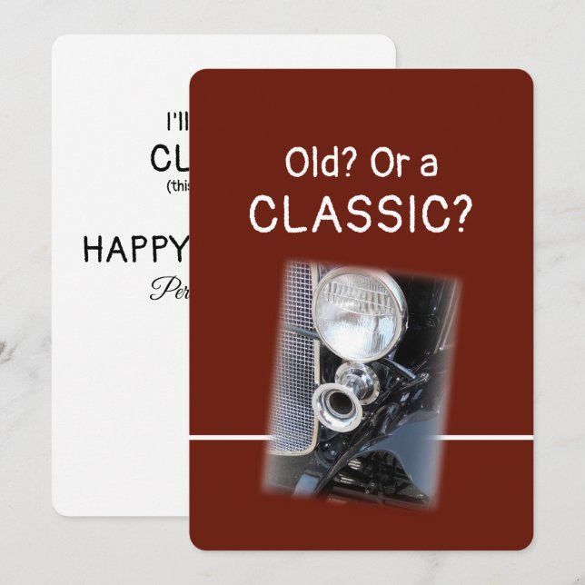 Old or a Classic 1920s Auto Fun Birthday Card (Front/Back)