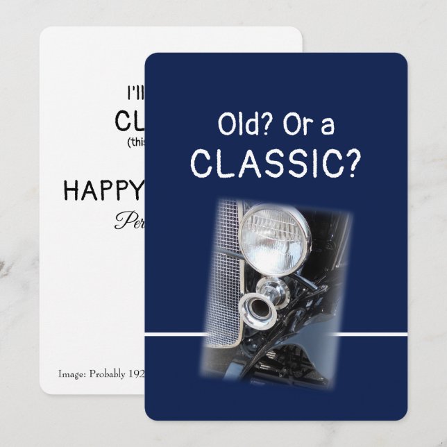 Old or a Classic 1920s Bentley Fun Birthday Card (Front/Back)
