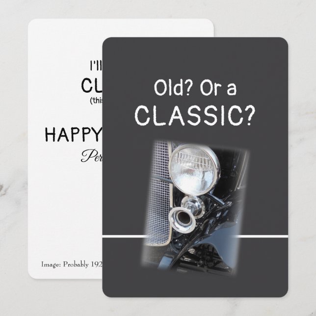 Old or a Classic 1920s Bentley Fun Birthday Card (Front/Back)
