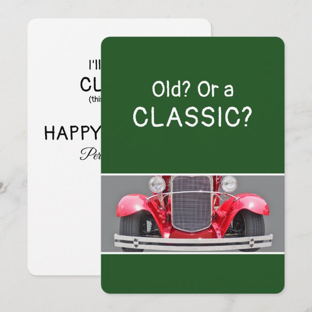 Old or a Classic 1930's Auto Fun Birthday Card (Front/Back)