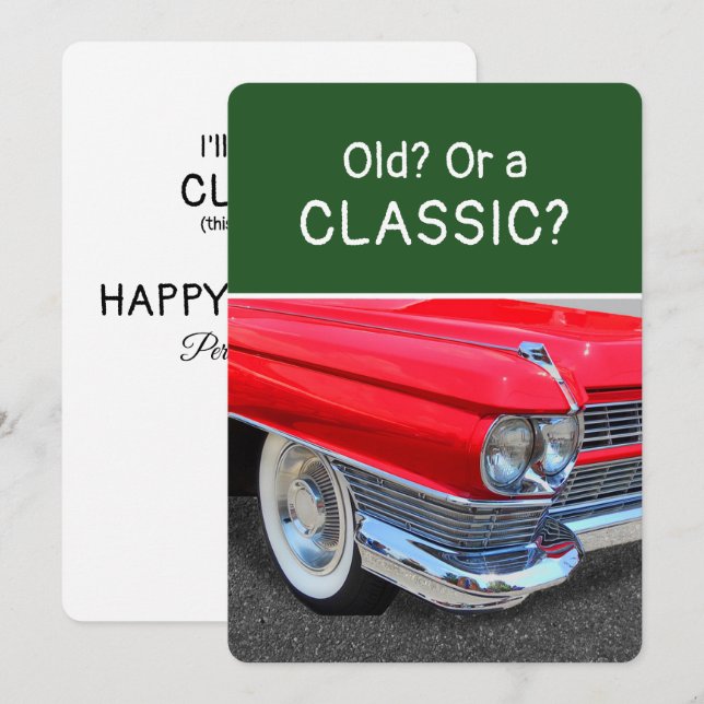 Old or a Classic 1960 Auto Fun Birthday Card (Front/Back)