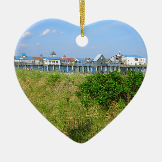 Old Orchard Beach Ceramic Tree Decoration (Front)