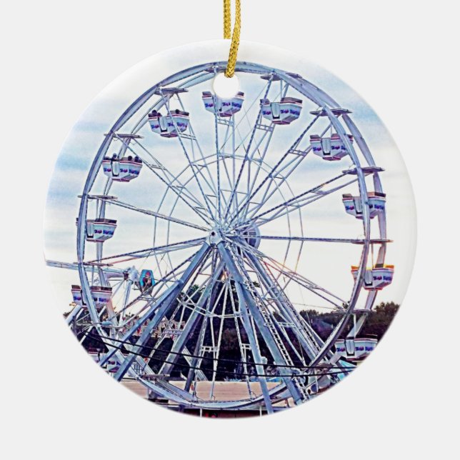 Old Orchard Beach Ferris Wheel New England Ceramic Tree Decoration (Front)