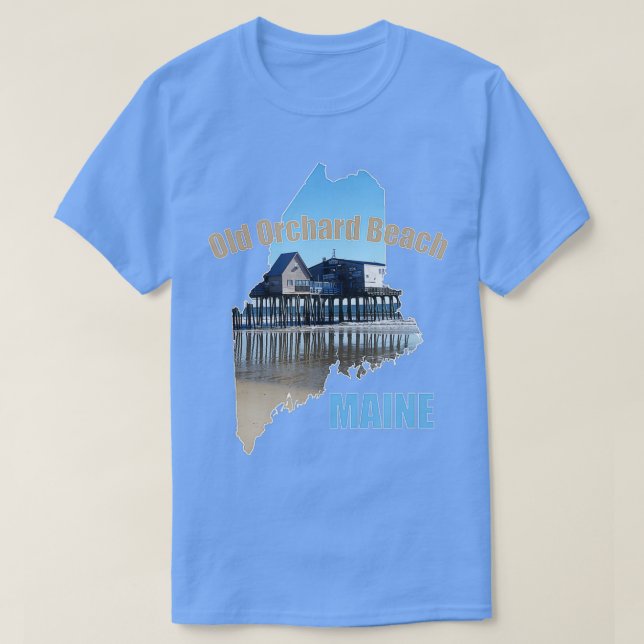 Old Orchard Beach Maine Gift Souvenir OOB Pier Sho T-Shirt (Design Front)