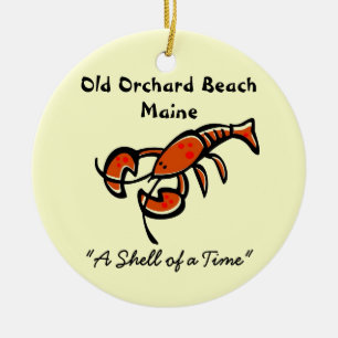 Old Orchard Beach, Maine Lobster Ceramic Tree Decoration