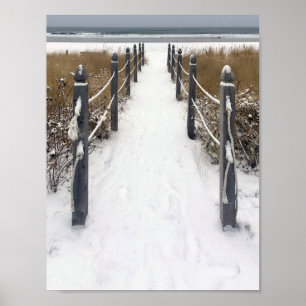 old orchard beach winter walk poster