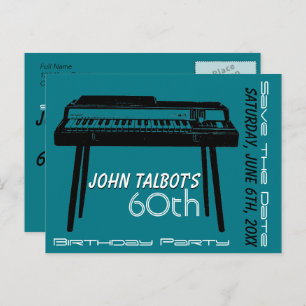 Old Organ 60th birthday Party Save the Date Announcement Postcard