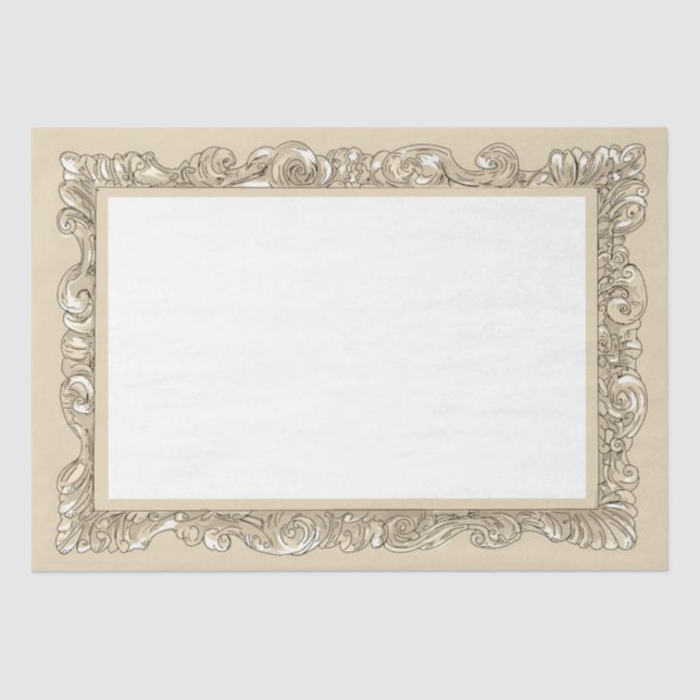 Old Ornate Gold Frame Tissue Paper for Decoupage (Front)