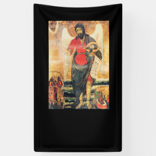Old Orthodox icon of John the Baptist Banner