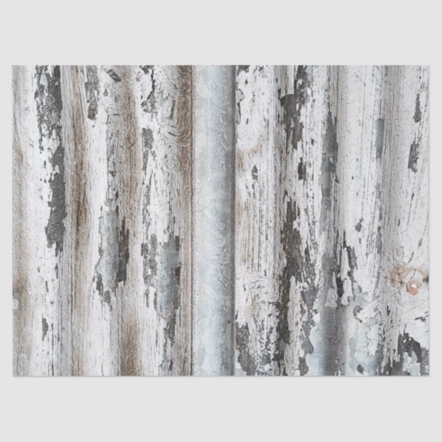 Old Paint Chipped Wall of Corrugated Metal Tissue Paper (Front)