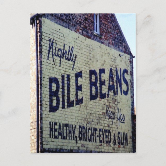 Old Painted Bile Beans Sign Postcard (Front)