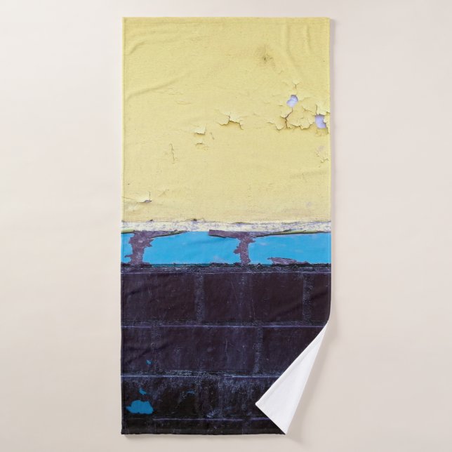 Old painted damaged concrete wall. Texture. Abstra Bath Towel (Bath Towel)