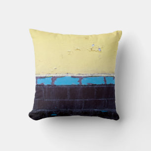 Old painted damaged concrete wall. Texture. Abstra Cushion