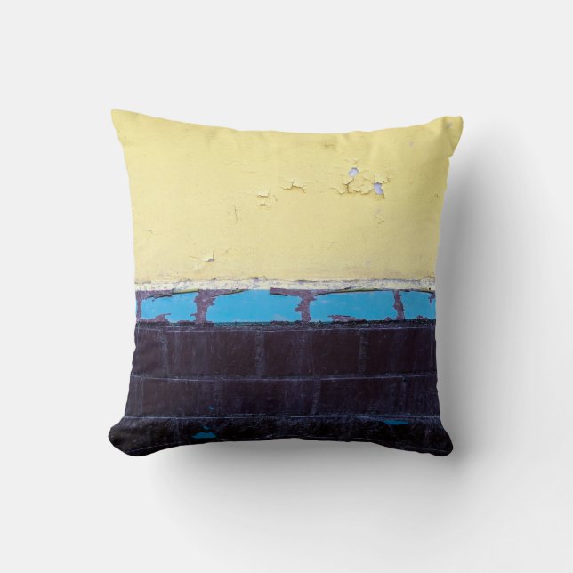Old painted damaged concrete wall. Texture. Abstra Cushion (Front)