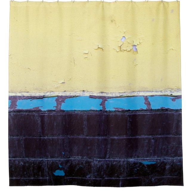 Old painted damaged concrete wall. Texture. Abstra Shower Curtain (Front)