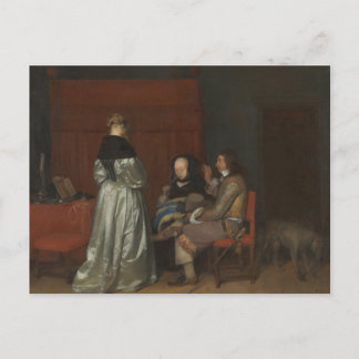 Old painting conversation Borch Postcard