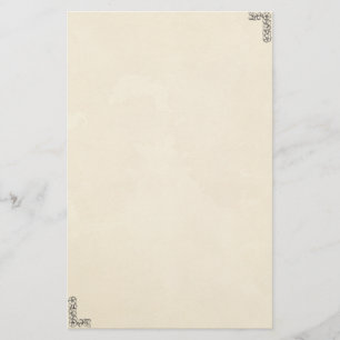 Old paper coffee splattered decorative flowers